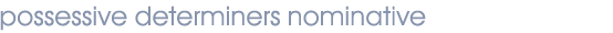 possessive determiners nominative